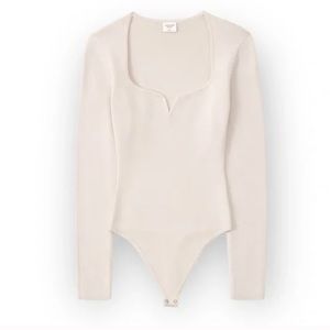 Abercrombie and Fitch Women’s Sweetheart Sweater Bodysuit in Cream